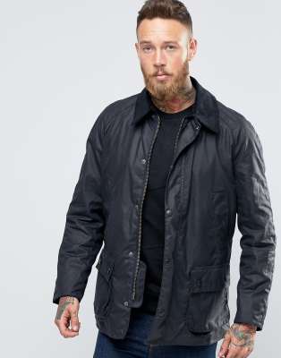 Barbour Ashby Waxed Jacket In Navy | ASOS