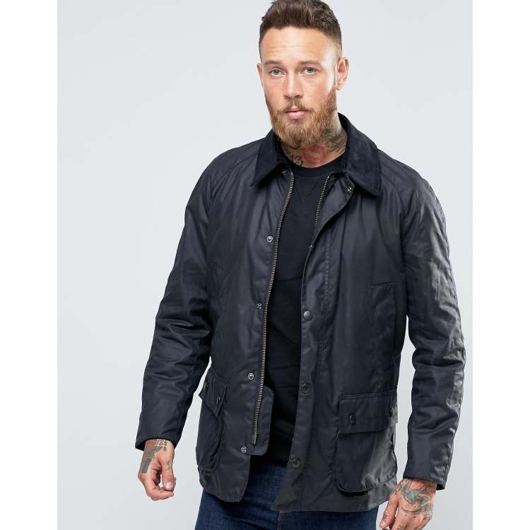 Barbour ashby store navy wax jacket