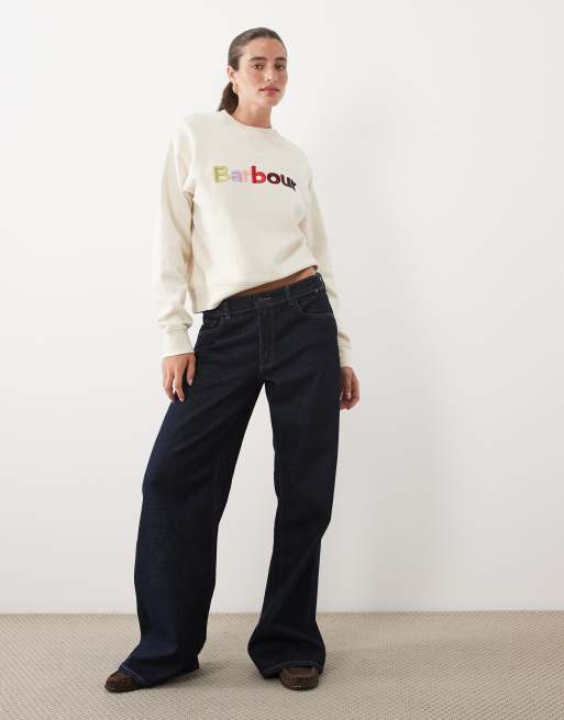 Barbour Ashdown Sweatshirt mit Logo in Wollweiß, 2 von 4
