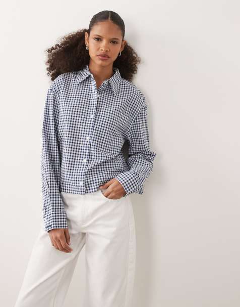 Barbour Ashwell long sleeve gingham shirt in blue/white - view 1