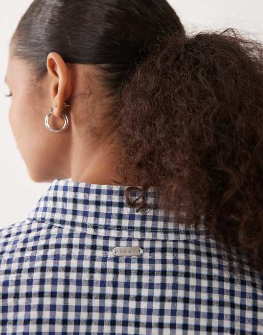 Barbour Ashwell long sleeve gingham shirt in blue/white, 2 of 4