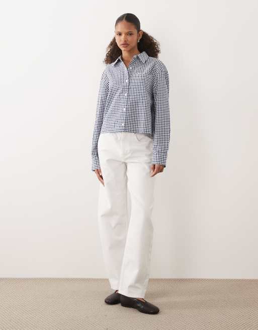 Barbour Ashwell long sleeve gingham shirt in blue/white, 3 of 4