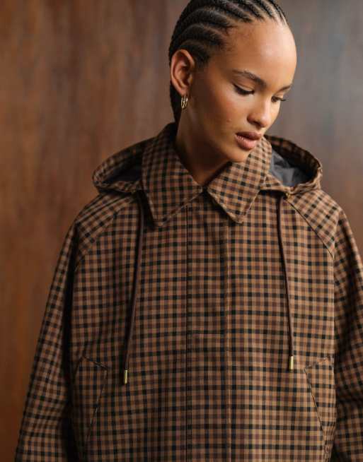 Barbour audrey showerproof jacket in vicuna gingham check, 4 of 4