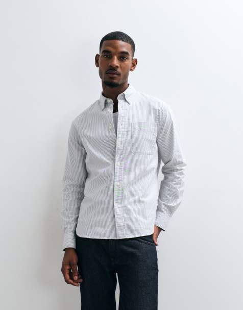 Barbour Authentic Oxford long sleeve stripe shirt in blue - view 1