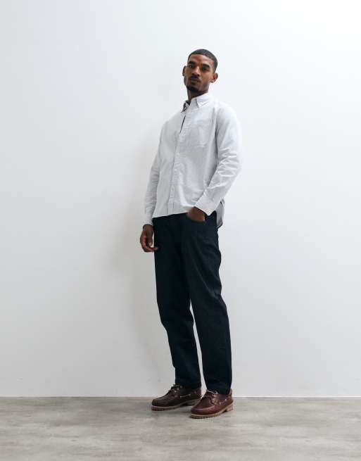 Barbour Authentic Oxford long sleeve stripe shirt in blue, 3 of 5