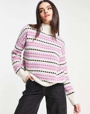 Barbour Avondale knitted jumper in pink multi