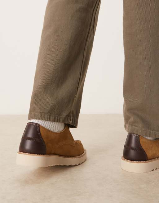 Barbour Aydon derby shoes in toffee suede | ASOS
