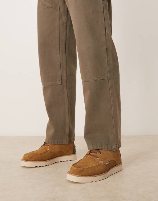 Barbour Aydon derby shoes in toffee suede | ASOS