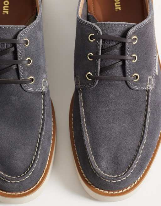 Barbour Aydon Derby suede lace up shoe in slate grey, 3 of 5