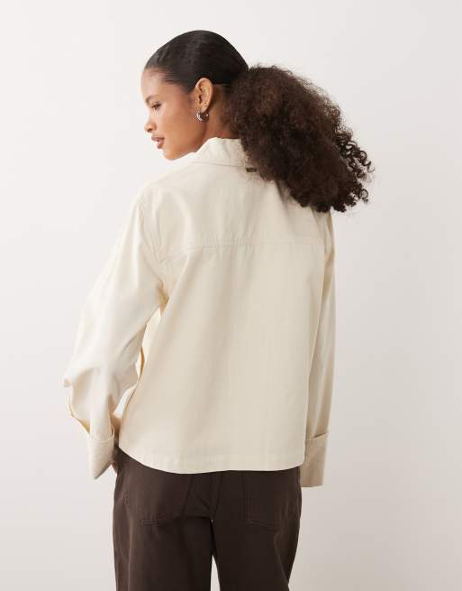 Barbour – Aylesby – Leichte Hemdjacke in Ecru, 3 von 4