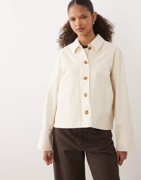 Barbour Aylesby lightweight overshirt in ecru - view 1