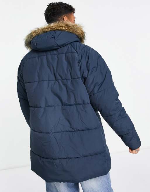 Barbour – Baffle – Parka in Marineblau mit Kapuzenbesatz aus Kunstpelz, 2 von 4