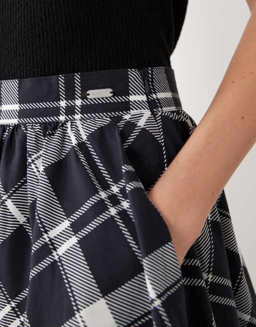 Barbour Baiton tartan check midi skirt in navy, 3 of 5