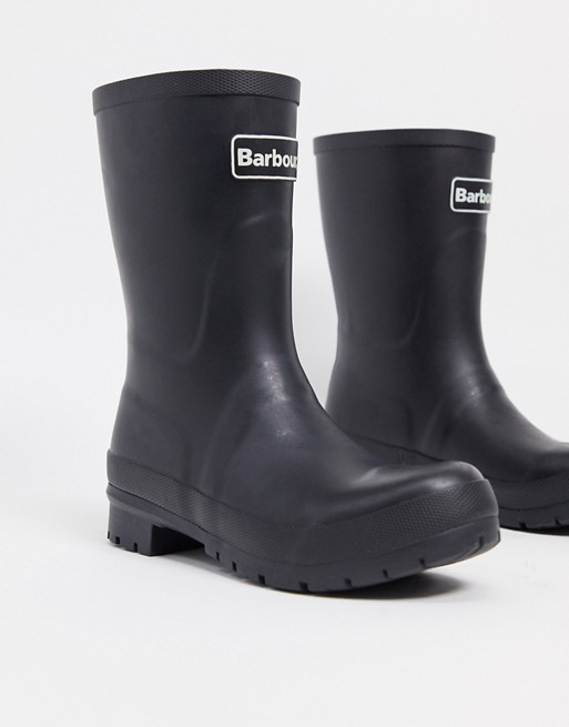 Barbour Banbury mid-cut wellington boots with logo detail in black