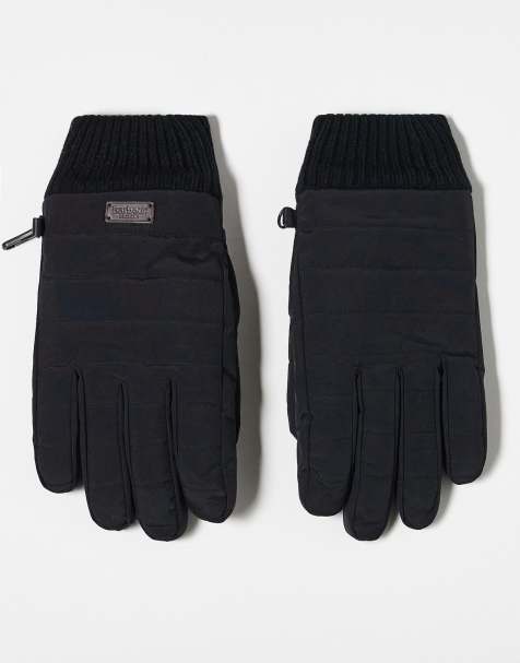 Barbour Banff quilted gloves in black - BLACK - view 1