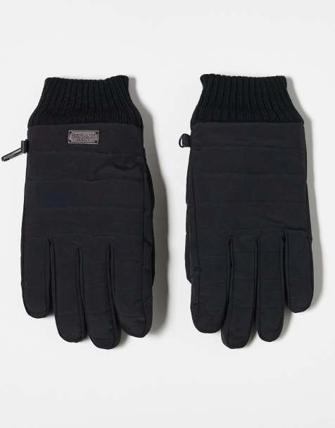 Barbour Banff quilted gloves in black  - view 1