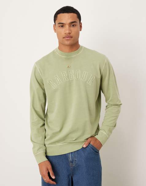 Barbour banford garment dye crew in seagrass - view 1