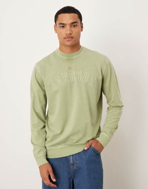 Barbour banford long sleeve crew sweatshirt in seagrass