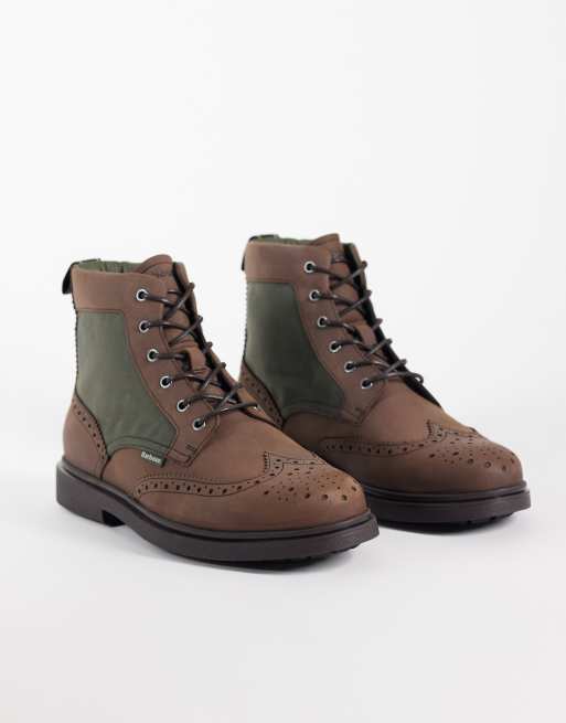 Barbour Barmoor leather brogue boots in dark brown, 2 of 4