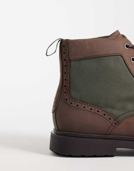 Barbour Barmoor leather brogue boots in dark brown, 3 of 4