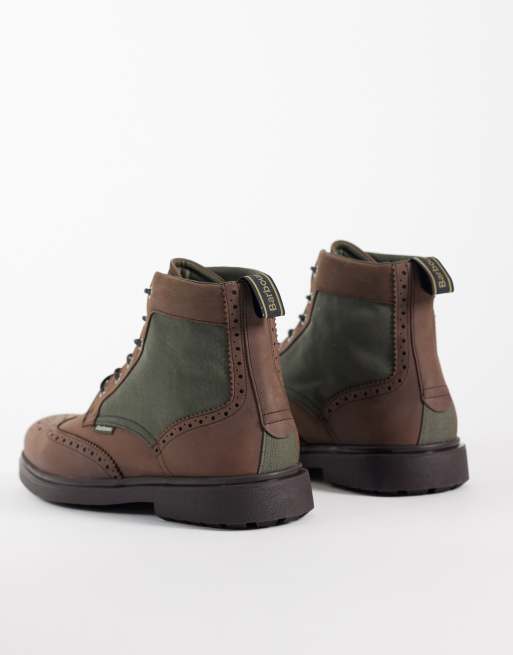 Barbour Barmoor leather brogue boots in dark brown, 4 of 4