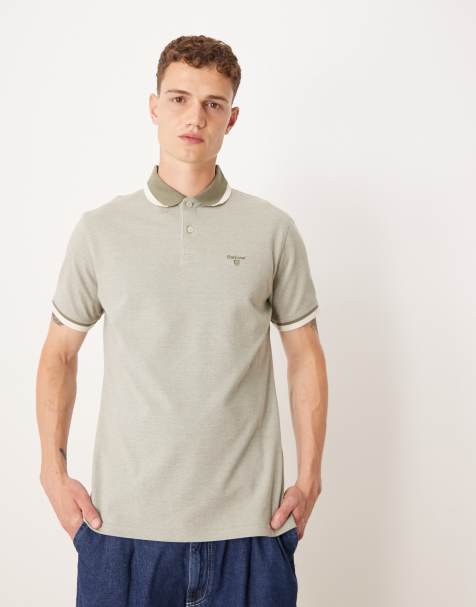 Barbour barnard polo shirt in light moss - view 1