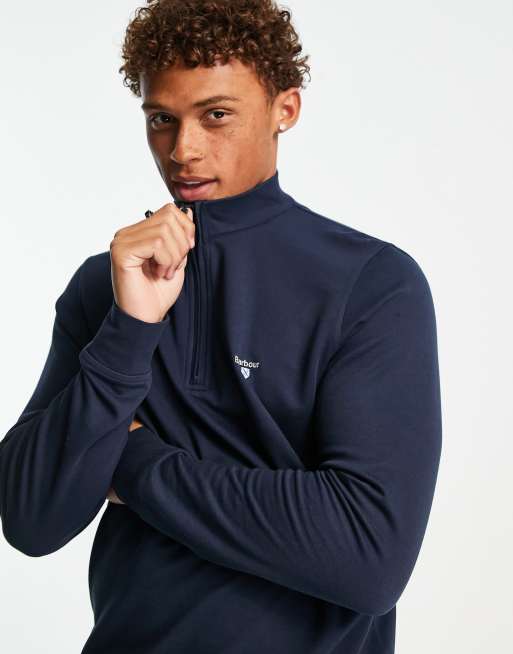 Barbour batten half zip sweat in navy