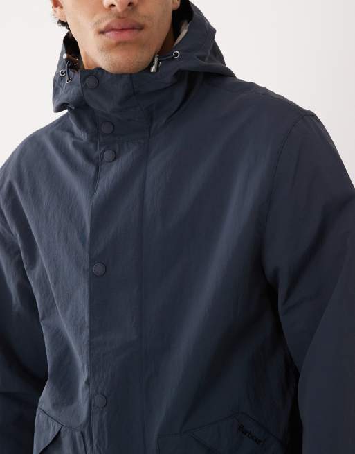 Barbour Baywick showerproof hooded jacket in navy, 5 of 5