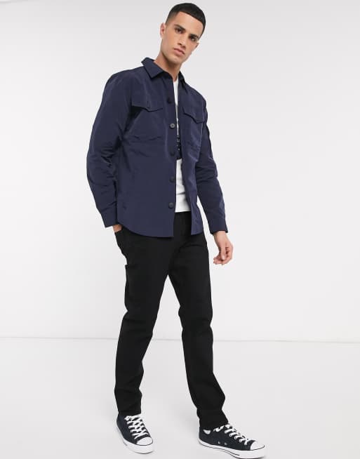 Barbour beacon deals askern overshirt navy