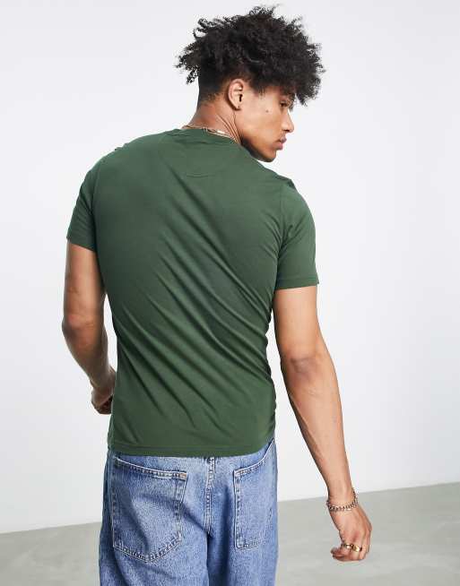 Barbour Beacon - Becker - T-shirt met groot geruit logo in groen, 2 van 4