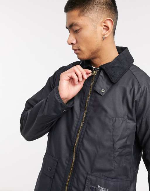 Barbour Beacon Bedale wax jacket in navy | ASOS