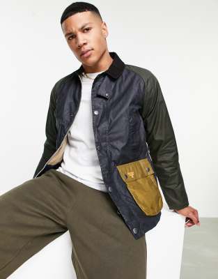 Barbour Beacon Bedale Wax Patch Jacket In Navy | ModeSens