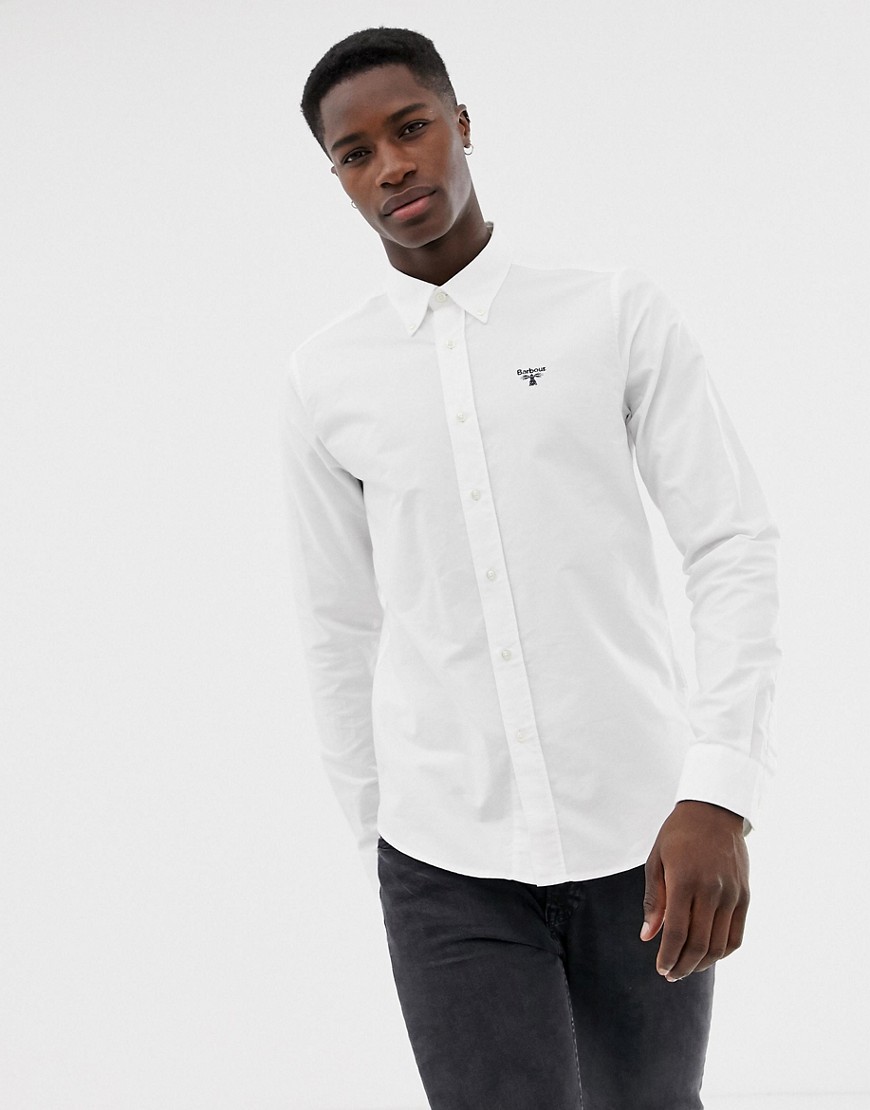 Barbour Beacon – Bere – Vit oxfordskjorta med smal passform