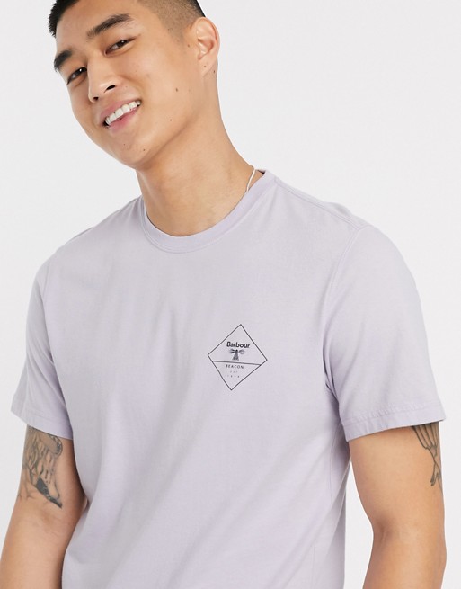 Barbour Beacon box logo t-shirt in purple Exclusive at ASOS