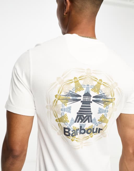 Barbour Beacon - Brathay - Hvid T-shirt med grafik og print på ryggen, 4 af 4