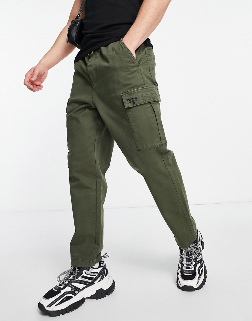 Barbour Beacon cargo pants in olive-Green