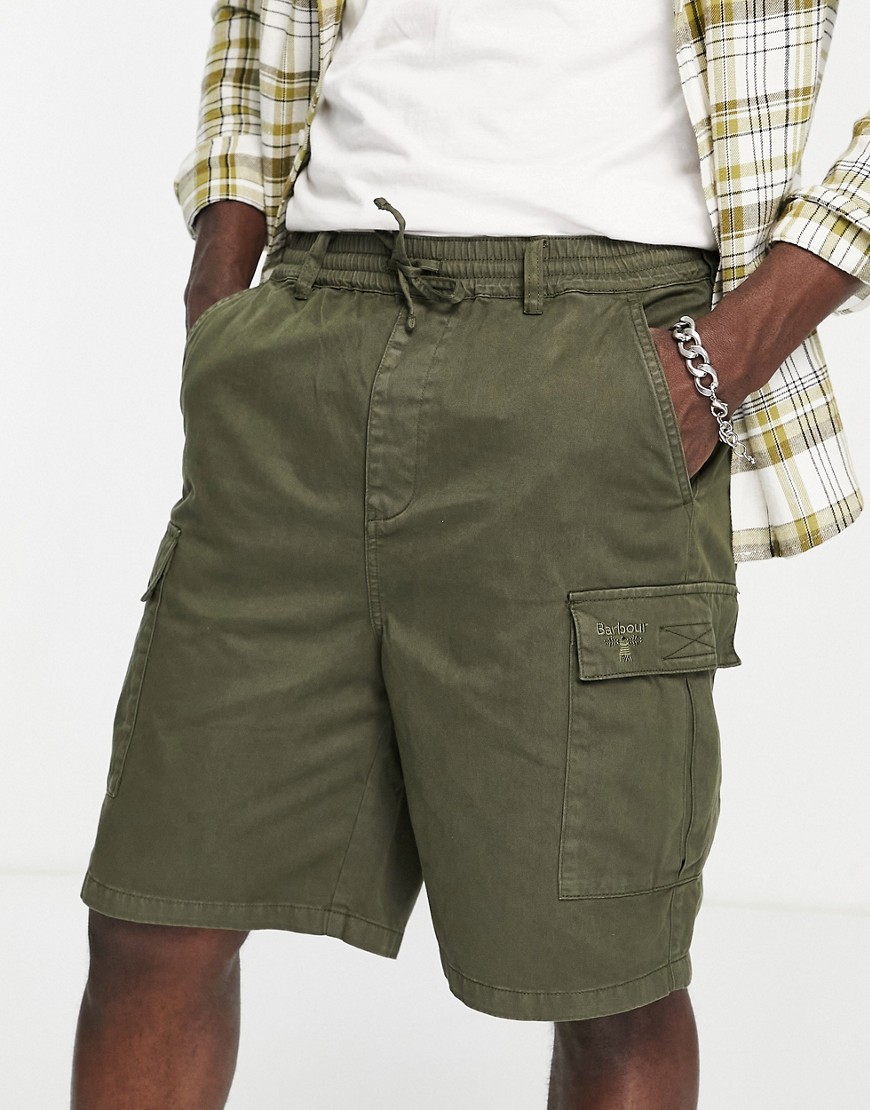 Barbour Beacon cargo shorts in olive-Green