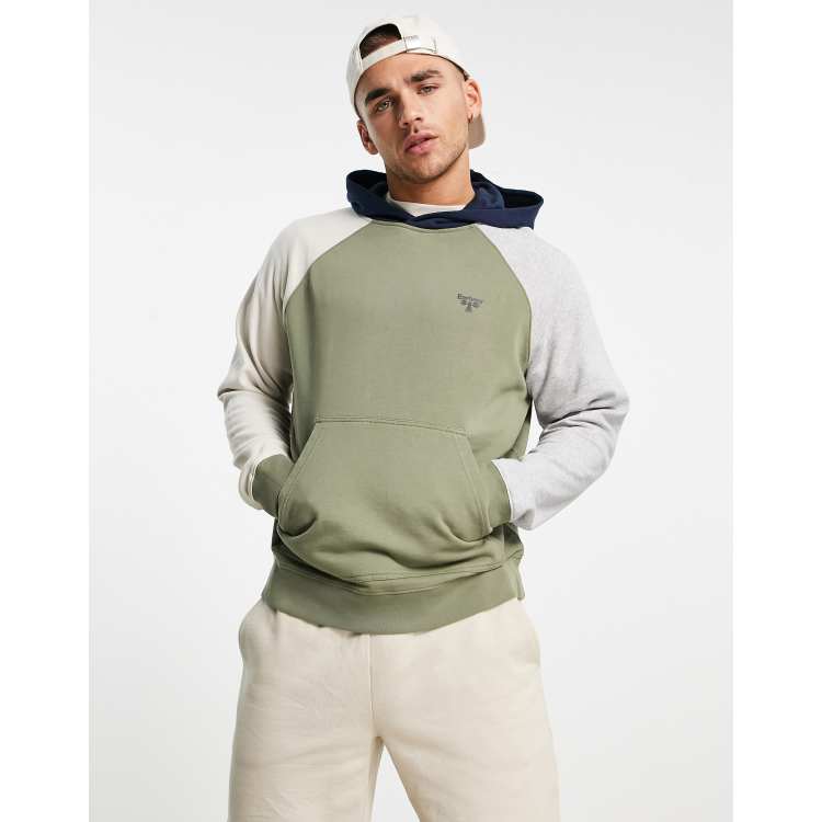 Barbour Beacon color block hoodie in green | ASOS