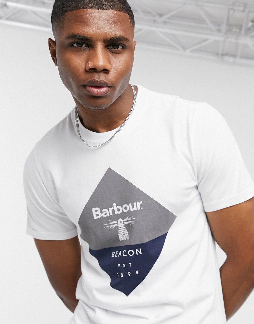 Barbour Beacon diamond large logo t-shirt in white