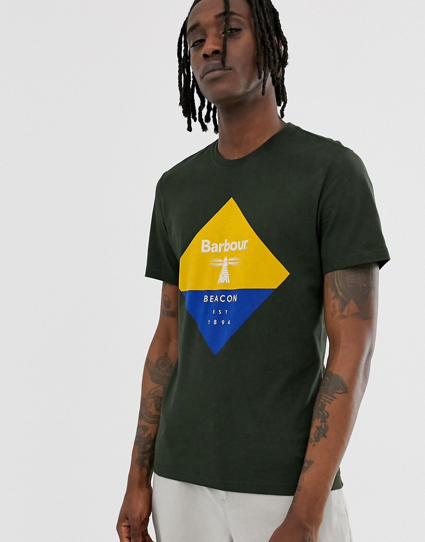 Barbour Beacon - Diamond - T-shirt verde oliva con logo