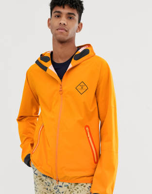 barbour orange rain jacket