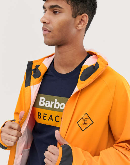 Barbour orange shop rain jacket