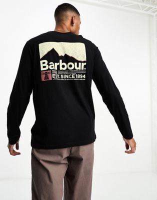 Barbour Beacon Fairhill long sleeve graphic long sleeve t-shirt with back print in black