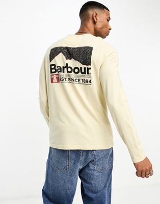 Fairhill long sleeve graphic t-shirt with back print in white