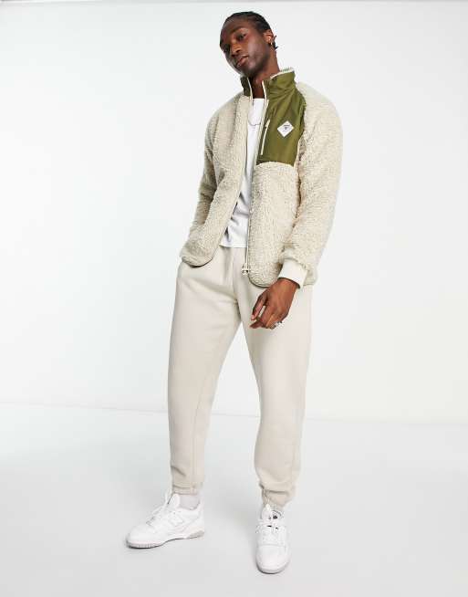 Barbour Beacon Fell Fleece Sweatjacke in CremeweiB mit ReiBverschluss