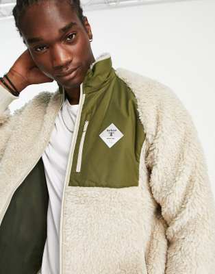 Barbour Beacon Fell fleece zip sweatshirt in cream