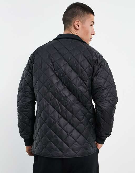 Barbour Beacon Fell quilted jacket with rib collar and cuffs in black