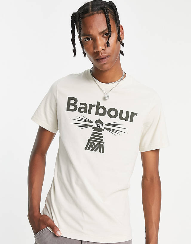 Barbour Beacon - large logo t-shirt in beige