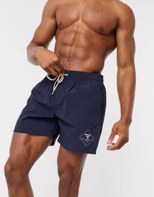 Barbour Beacon logo swim shorts in navy