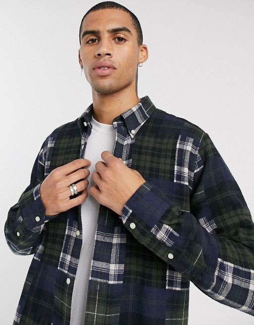 Barbour Beacon mix check shirt in green